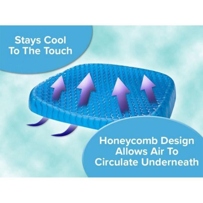 Coussin Assise - Orthopédique - Gel - Confortable - Ergonomique - Bleu