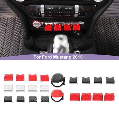 Auto Zentrale Steuerung Navigation Taste/Start Taste Dekorative Abdeckung Aufkleber Fit Für Ford Mustang 2015 Up ABS Innen Zubehör