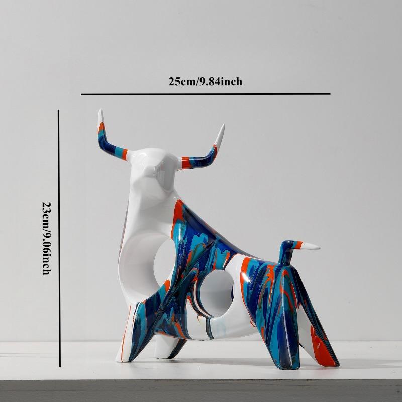 

Oil Painting Cow Decorative Lamp Luxury Creative Room TV Cabinet Entrance Model Room Desktop Decoration Gift