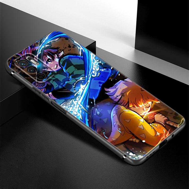 Anime Demon Slayer Phone Case For Xiaomi Redmi Note 7 8 9 10 Lite 11 11E 11T 12 Pro 11S 4G 10T 5G 8T 9S 10S Soft TPU Black Cover