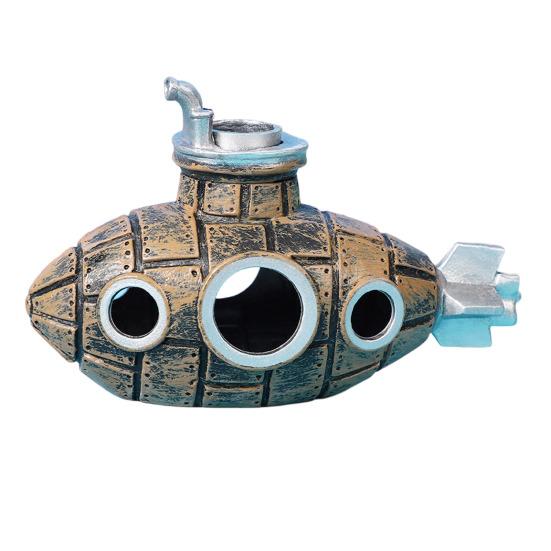 Hollow Submarine Fish Tank Decoration Aquarium Shrimp Hideout Small Fish Breeding Cave Shelter for Shrimp Betta Lizards