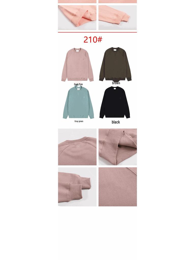Sweatshirt Unisexe AMI ANCIENT en Coton avec Petite Broderie Cœur - Style Automne/Hiver, Col Rond, Coupe Ample, Décontracté.