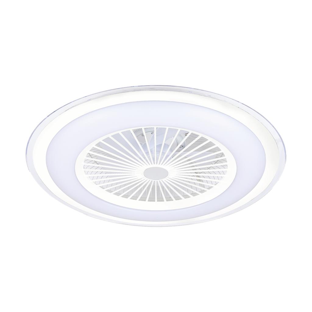 Deckenleuchte Mit Ventilator Rund Ø60cm Weiß LED 48W Wechselbare Farbe Fernbedienung Zephyr Milagro