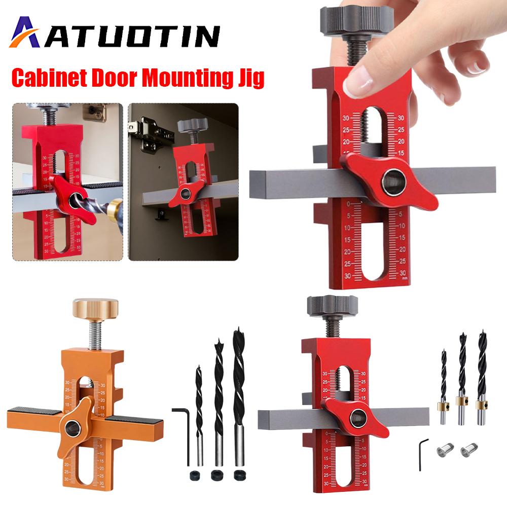 Cabinet Door Quick Leveling Device 2 In 1 Positioning Installation Jig Door Panel Mounting Rebounding Device Drilling Locator