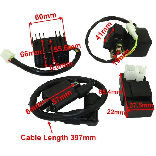 

TC-Motor Ignition Coil CDI Box Regulator Rectifier Relay Kit For 150cc 200cc 250cc Taotao Sunl Kazuma Peach Roketa Coolster Buyang Coolsport Eagle