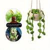 Handmade Crochet Hanging Planter For Home And Car Decoration, With Lovely Hanging Basket Of Potted Plants Ideal For Living Room, And Car Decor