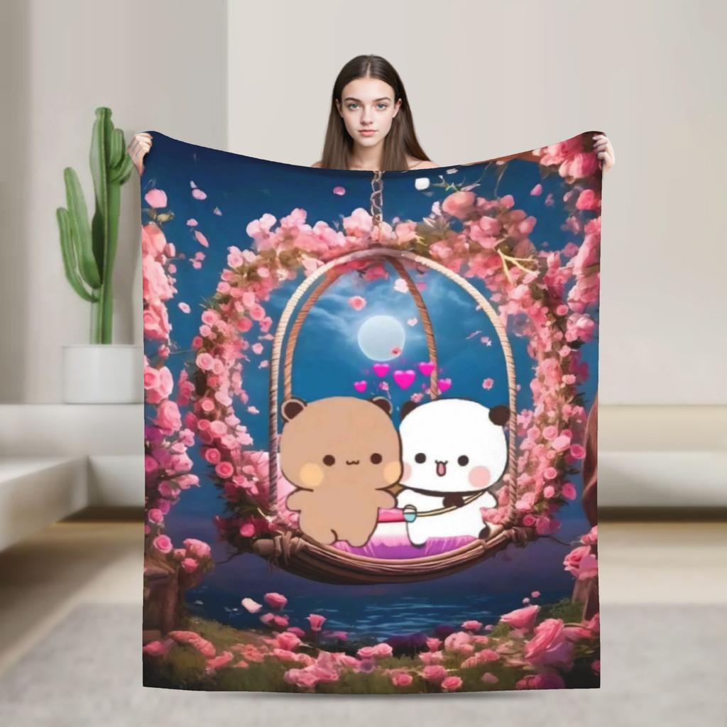 Bubu & Dudu Heart Love Super Soft Blanket Children Plush Throw Blanket Novelty Living Room Flannel Bedspread Sofa Bed Cover