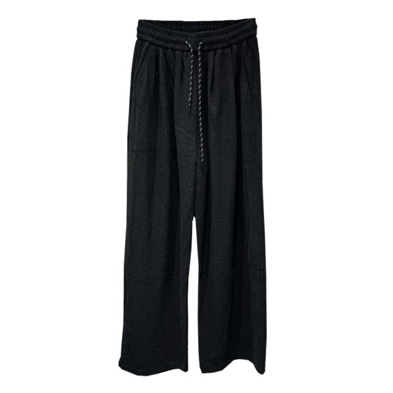 2025 Winter Women's Fleece-lined Slimming Wide-leg Pants - Elastic Waist, Loose Fit, Drapey Style
