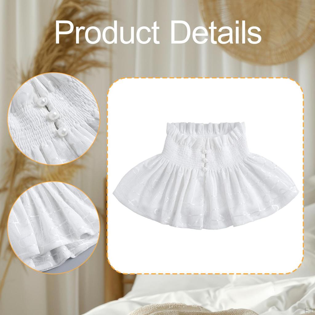 Pleated Spread False Shawl Stylish Nylon Neckwear for suits Sportswear Dress