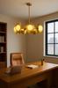 Large Mid Century Brass Chandelier – Handmade Sputnik Ceiling Light with Glass Globes