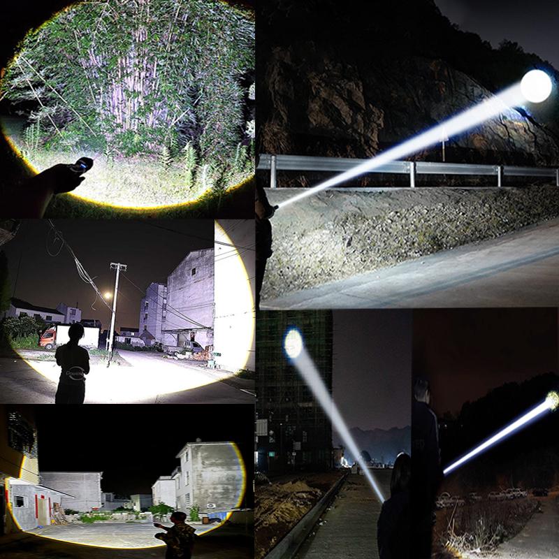 Super ST900 Powerful Rechargeable Flashlight High Power LED Flashlight Digital Display Torch Light Long Range Hand Lamp