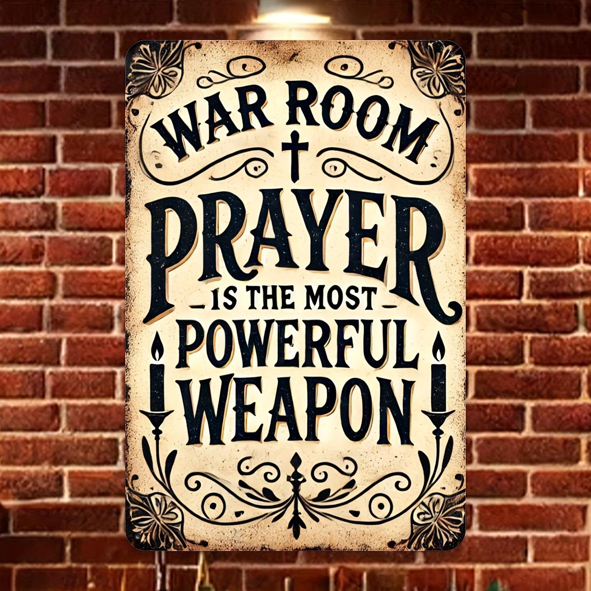 

Vintage War Room Prayer Religious Quote Metal Sign Wall Decor 20x30cm（7.8x11.8inch）