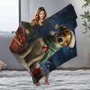 Tuniu Cute Dog Winter Fleece Blanket Sofa Bed Throw for Kids Teens Adults Gift