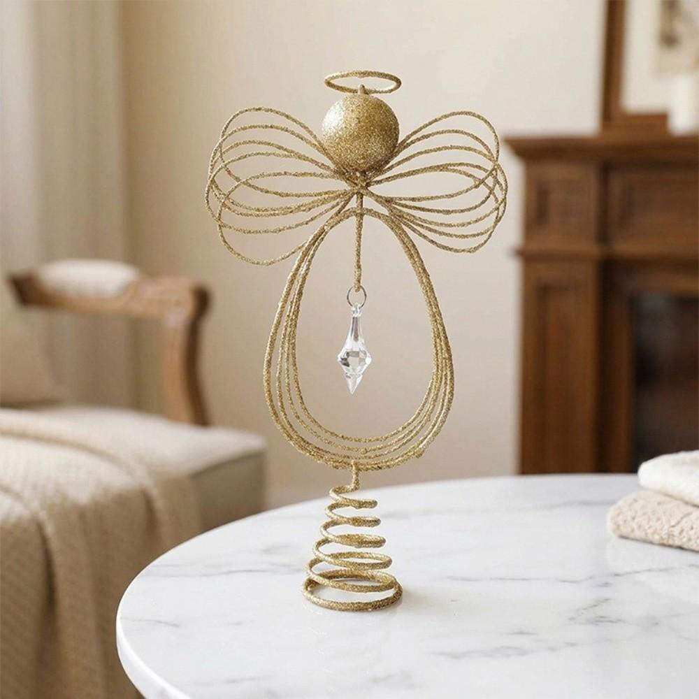 Sparkling Angel Tree Topper Reusable Xmas Tree Top Ornament  Party Decoration
