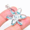 Swiss Blue Topaz Gemstone 925 Sterling Silver Jewelry Pendant 1.77" KJ-587