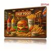 Metal Wall Art Retro Fast Food Sign, Tin Poster 8x12 Inch for Kitchen Bar Cafe