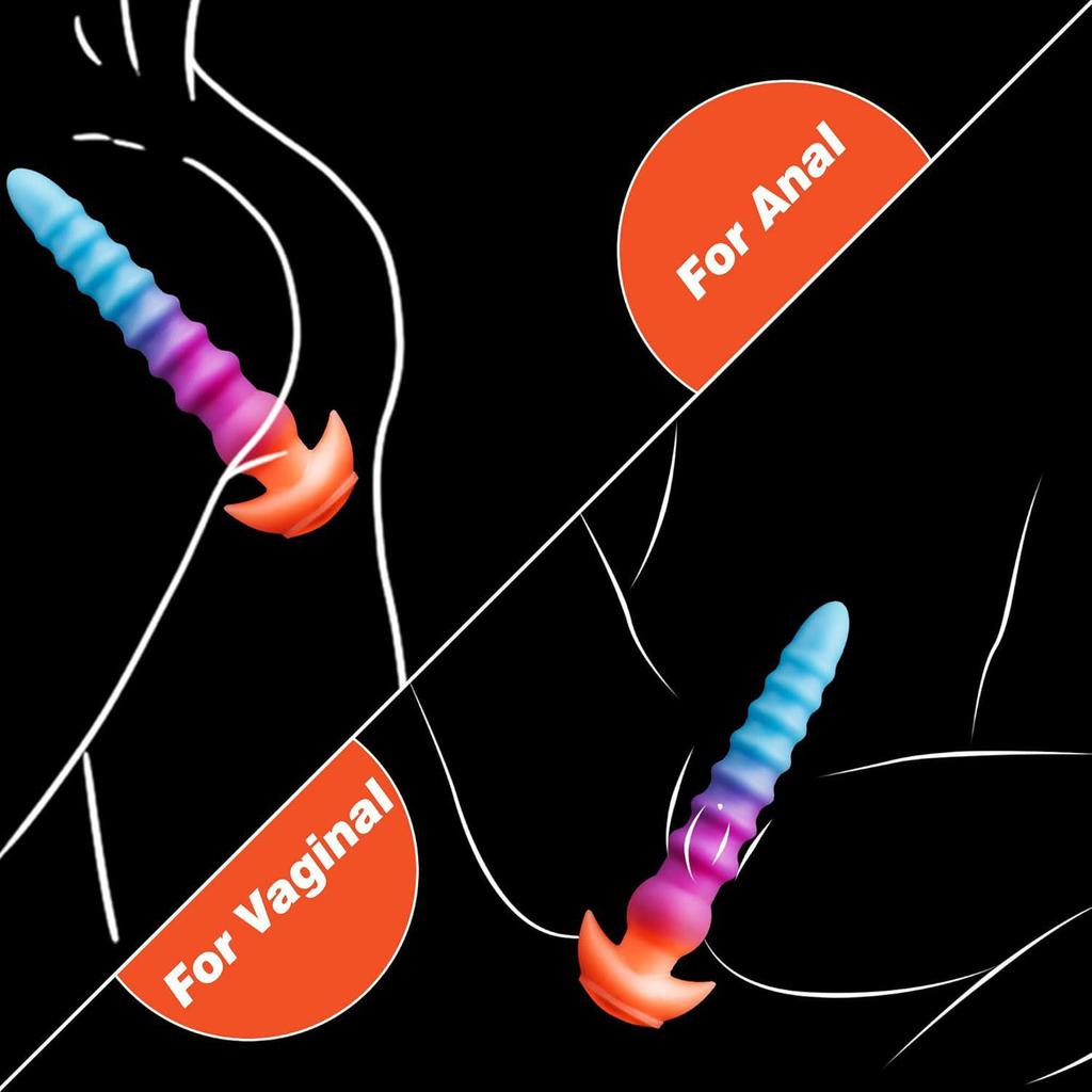 Luminous Silicone Spiral Anal Plug - Super Long Outdoor Wear Expander Dildo SM Toy
