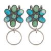 Turquoise Inlaid Bag Clip Key Holder Bohemian Style Flower Design Key Finder Car Keychain