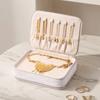 Chinese Style Jewelry Box With Dual Zippers Leather Storage Organizer For Gift And Travel Use