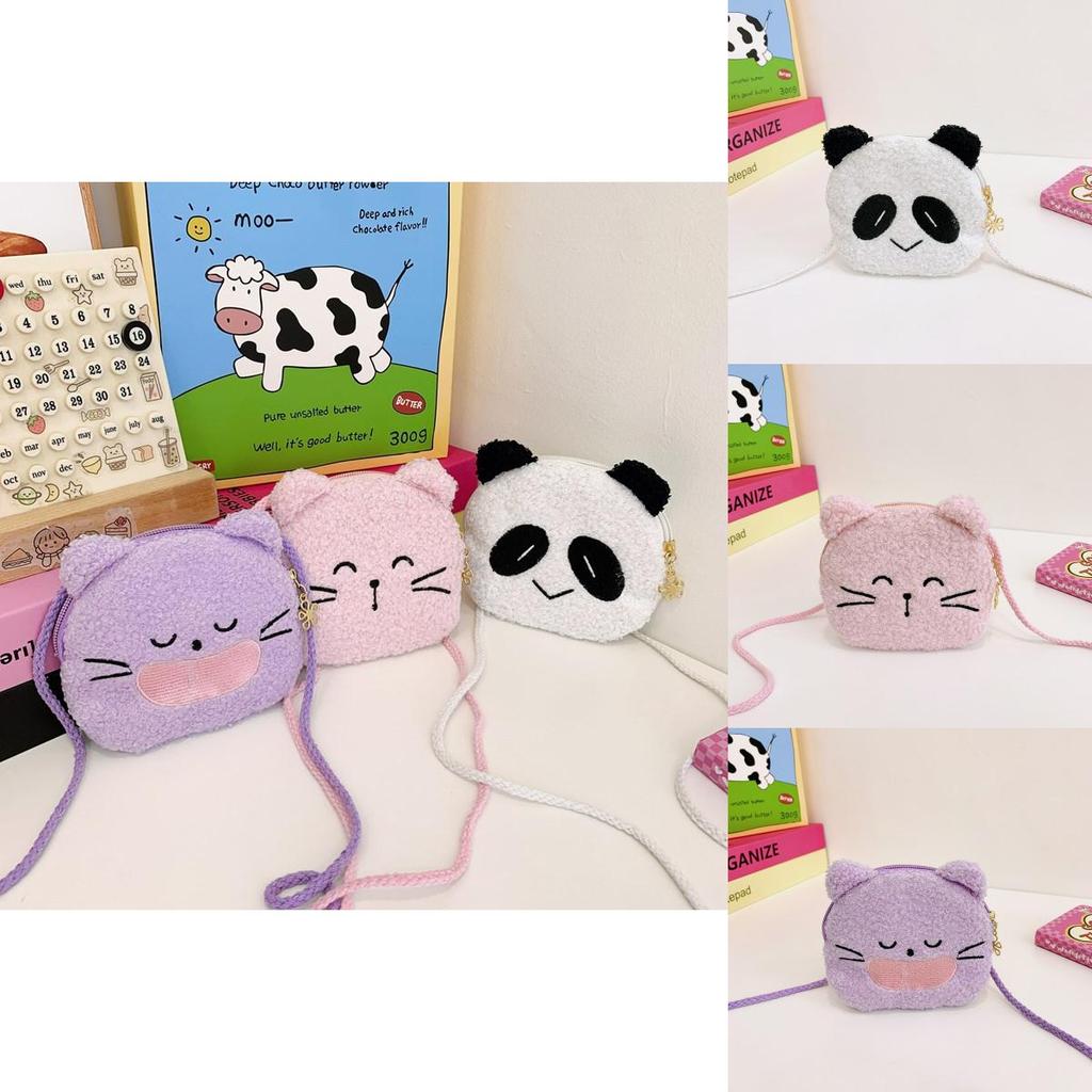 Cute And Fun Bubble Mart Plush Crossbody Bag Lightweight For Children With Heart Patterns