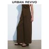 UR Women's Retro Casual Elastic Waist Wide Leg Pants
