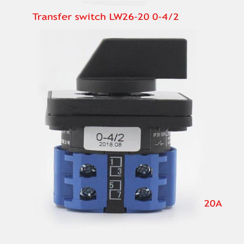 LW26-20 0-4/2 Five-speed Two-section Power Switch Voltage Regulation Universal Transfer Switch 20A
