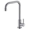 Brushed Stainless Steel Kitchen Faucet, Single Cold with Full Copper Core, 4-Point Connection