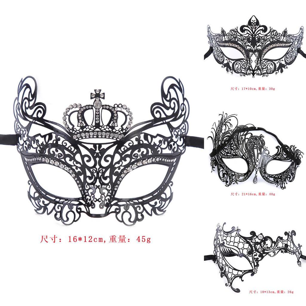 Metal Mask For Adults With Water Drill Decoration For Halloween And Cosplay Parties