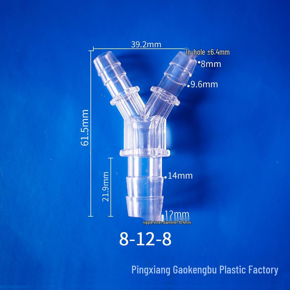 Transparenter Y-förmiger Kunststoff-T-Adapter für universelle Wasserleitungen