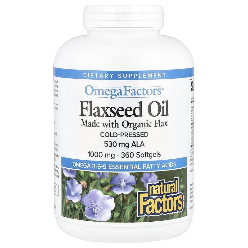OmegaFactors®, Flaxseed Oil, 1,000 mg, 360 Softgels