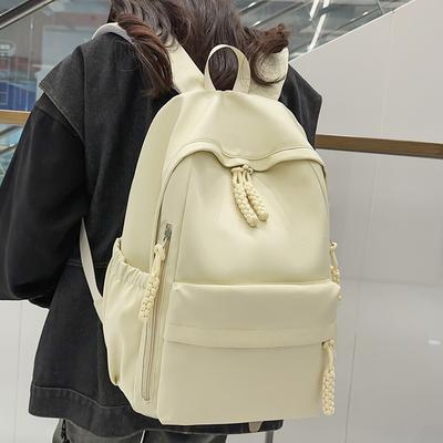 Mochila Escolar Crianças Escola Primária Meninas Alunos do Ensino Fundamental Alunos do Ensino Médio Simples Cor Sólida Mochila de Estudante Universitário