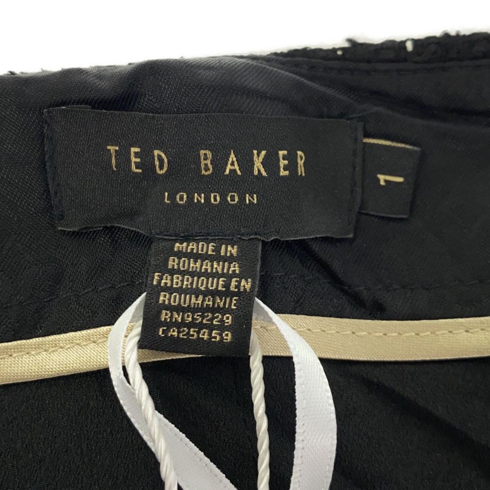 Nieużywana Mini spódnica w kratę tweedową TED BAKER 1 czarna spódnica w kształcie litery A z metką Damska Używana