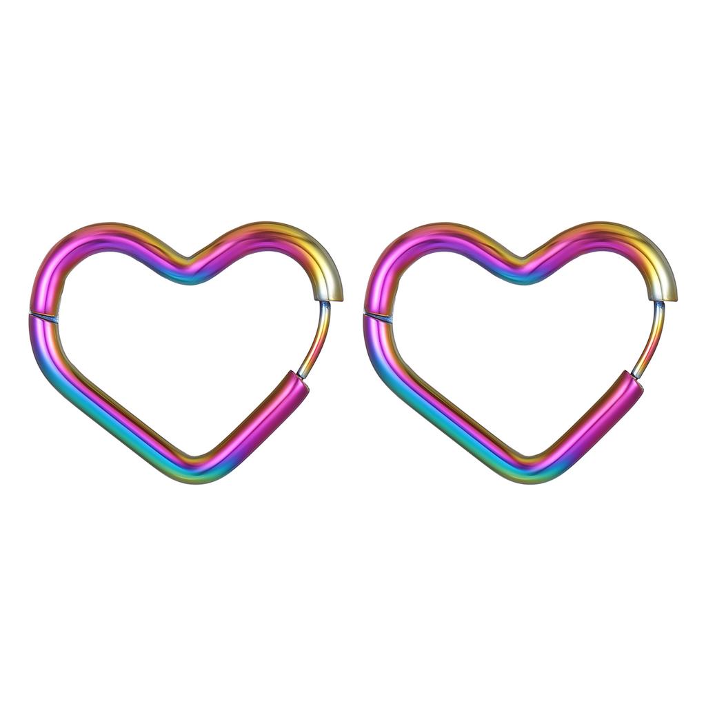 Heart Stainless Steel Ear Buckles Trendy Simple Titanium Steel Earrings Unisex Earrings