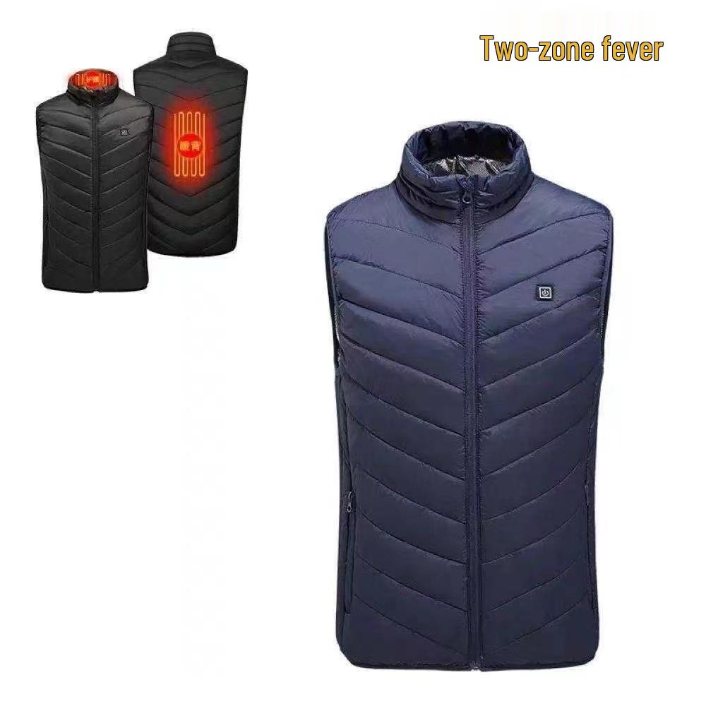 Nine-Zone USB Electric Smart Heating Vest with Carbon Fiber Warmers.