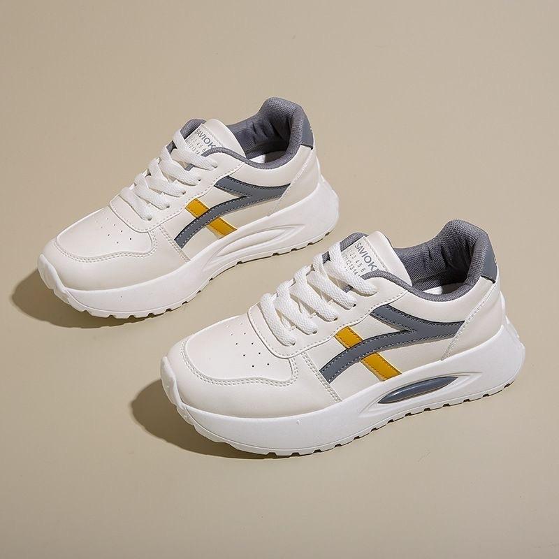 Printemps nouvelles chaussures décontractées pour femmes polyvalentes chaussures Forrest Gump à plateforme rehaussante version coréenne chaussures de course petites chaussures blanches tendance chaussures de sport