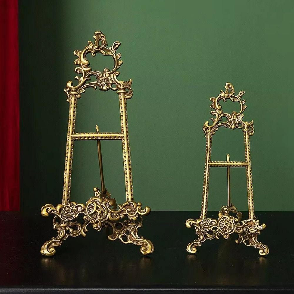 Elegant Frame Bracket Gold Display Storage Rack Plate Display Stand  Tabletop Decoration