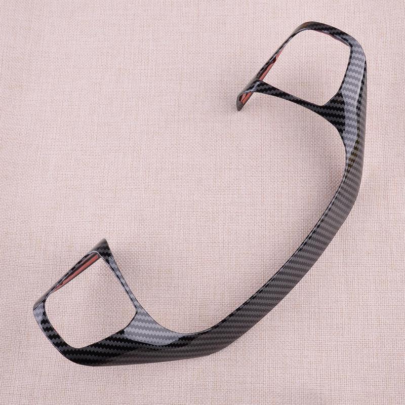 2pcs Carbon Fiber Style Steering Wheel Trim Cover Frame Fit for Ford Fiesta ST Mk8 2018-