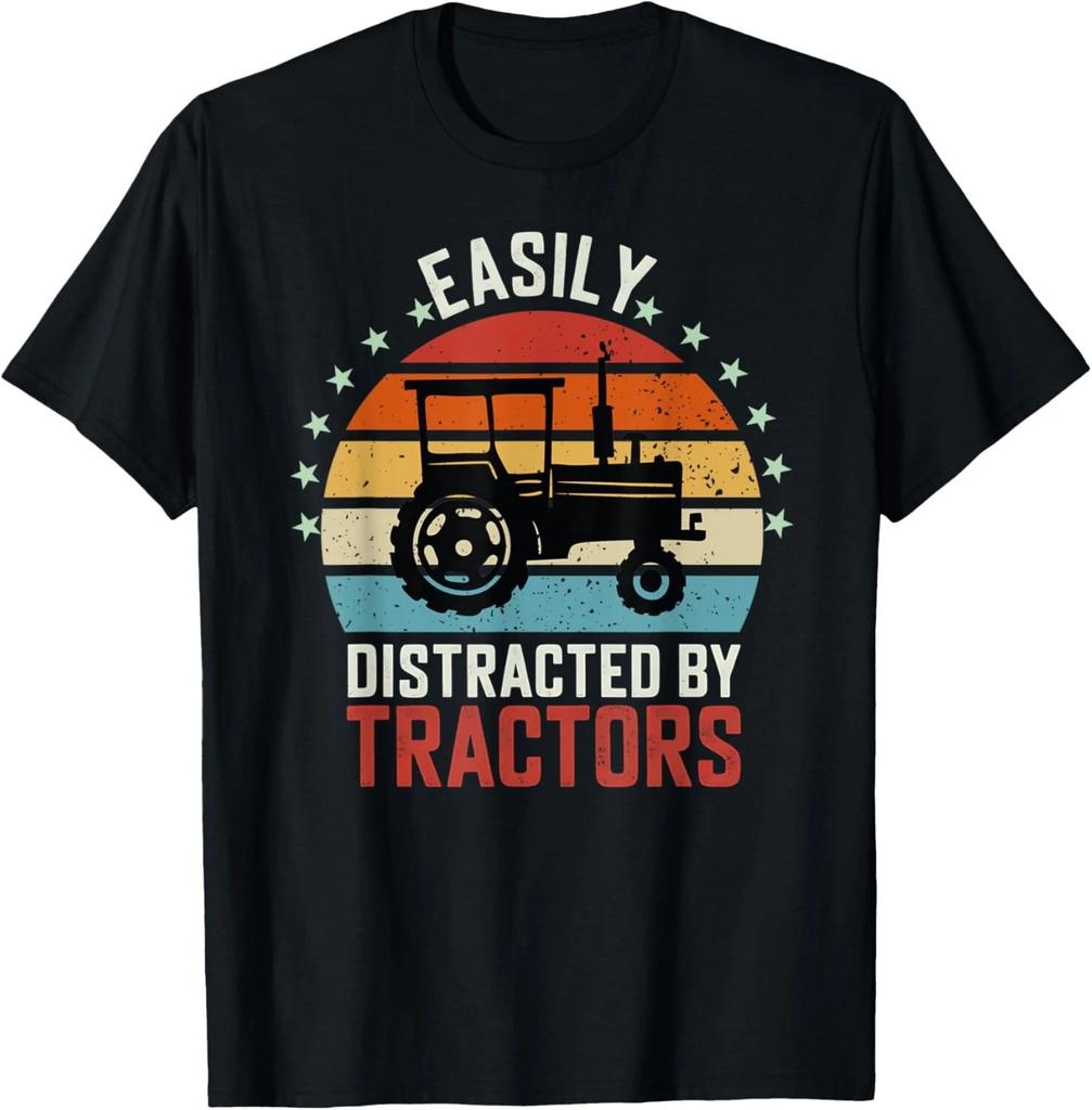 Easily Distracted by Tractors Fun Farmer Farming Idea Gift Unisex T-Shirt
