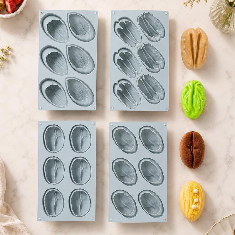Food Grade Silicone Walnut Shaped Baking Mold Nonstick Easy Release For Chocolate Candy Dessert Making