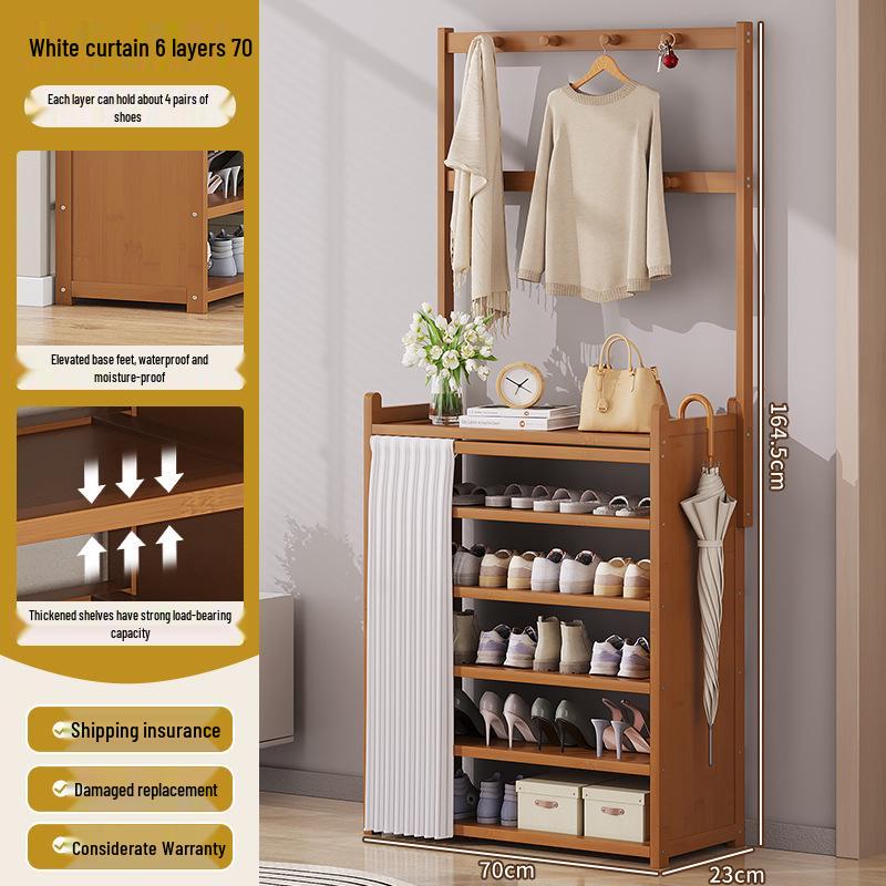 Multi-layer Dustproof Bamboo Shoe Rack for Entryway