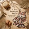 Girls' Summer Two-Piece Set New Fashionable Floral Dress For Children Short-Sleeved Shorts Outfit For Girls