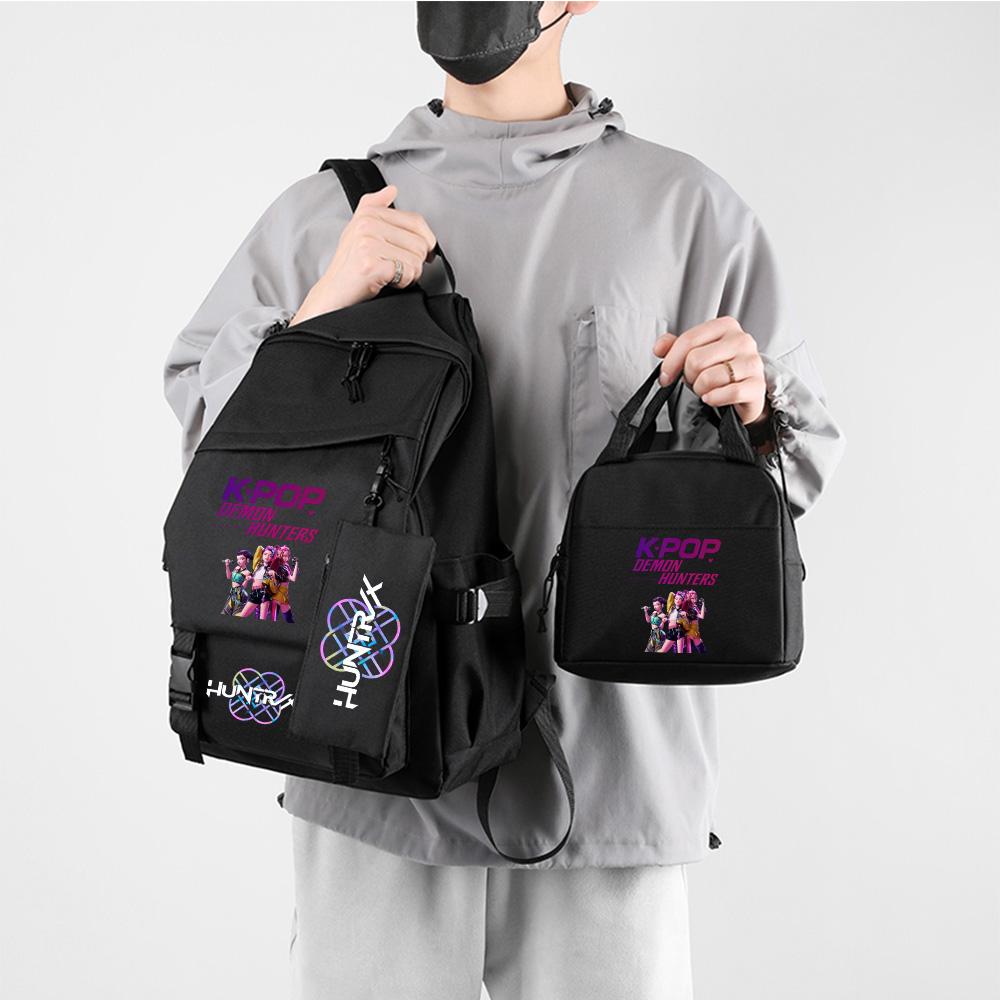 3Pcs/set Cartoon Kpop Demon Hunters Printed Backpack for Teenger Children Student Large Capacity Schoolbag Girl Gift Women Travel Bag Mochila