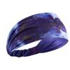 Yoga Workout Head Band Fashionable Tie Dye Sweat Absorption Wide Headband for Fitness Running Cycling Blue