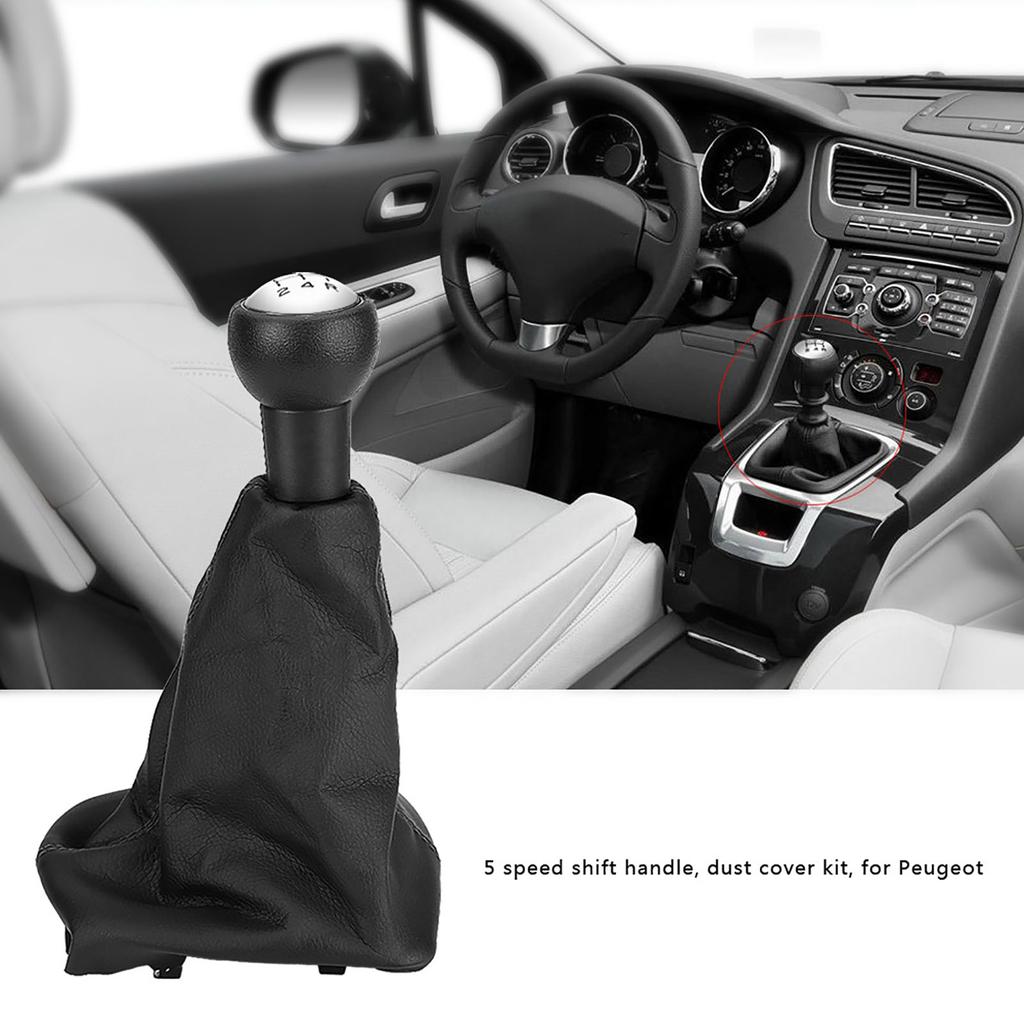 5 Speed Gear Shift Stick Knob Dust proof Cover Gaiter Boot Leather for Peugeot 207 307 406