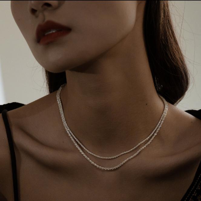 Super Fairy Sparkling Clavicle Chain Women's Simple Nude Necklace