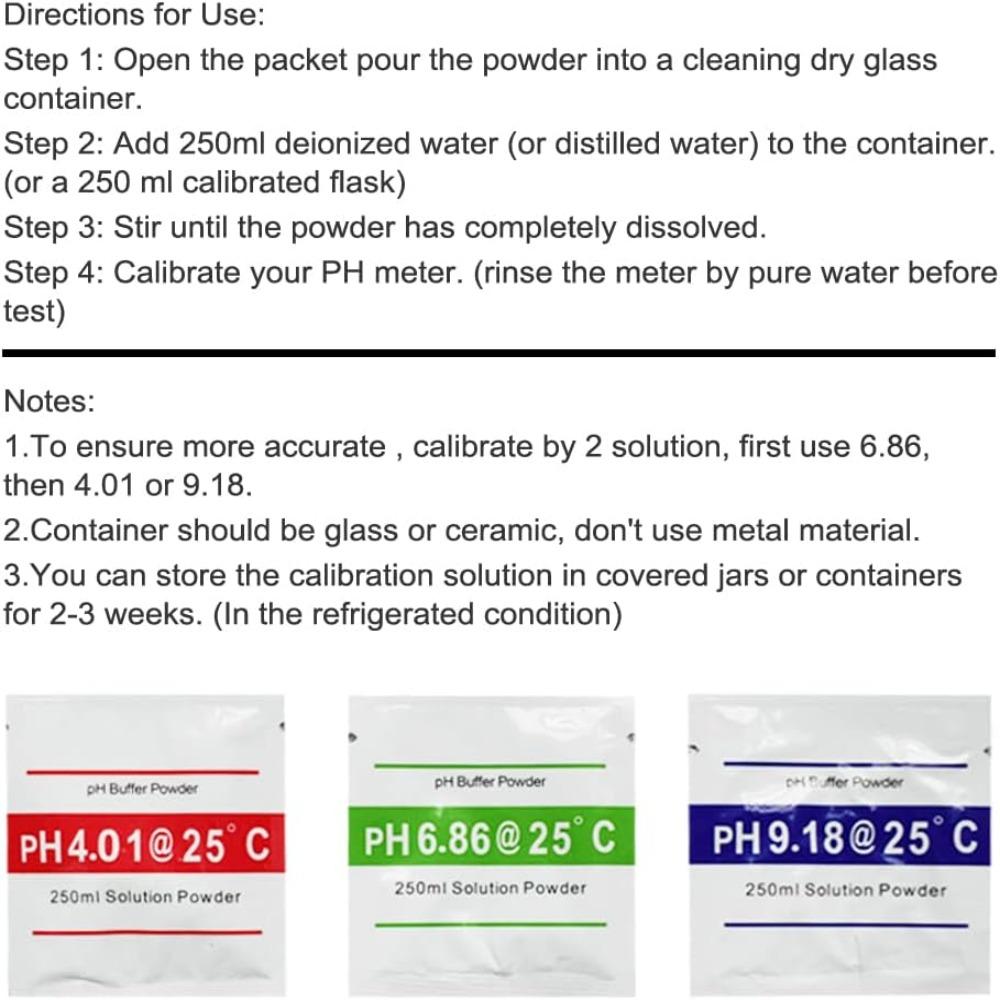 15pcs PH 6.86 PH Meter Calibration Solution Powder PH Calibration Powder Packets  For PH Tester