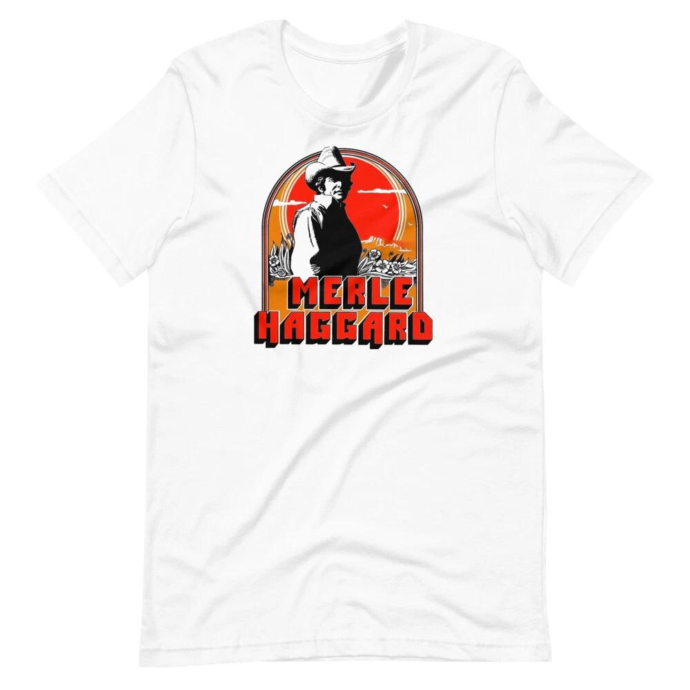

Merle Haggard Country Music Fan Art Graphic Tee Short-Sleeve Unisex 100% Cotton T-shirt Mens Tees Top 3XL