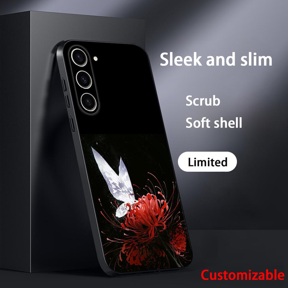 Art Red spider lilys japan design Phone Case For Samsung Galaxy S26 S25 S24 S23 S22 S21 Plus Ultra Note20 Soft Black