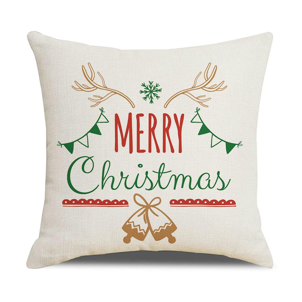 Christmas Pillow Cover Letter Christmas Tree Sofa Pillow Cover Peach Skin Cushion Home Supplies