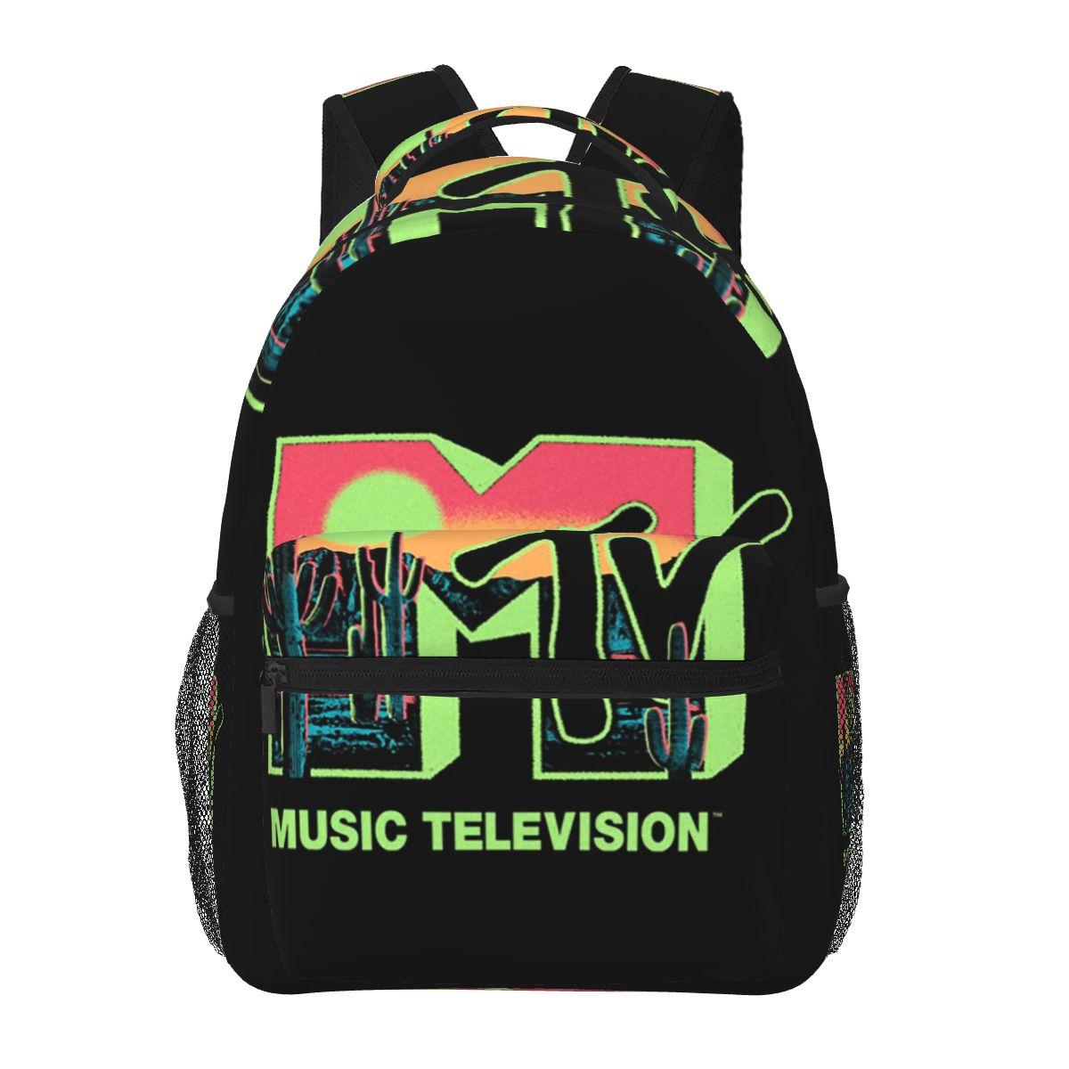 Rock Hip Hop TV MTV Musikfernsehen Grafische Rucksäcke Jungen Mädchen Tornister Schüler Schultaschen Cartoon Rucksack Umhängetasche One Size